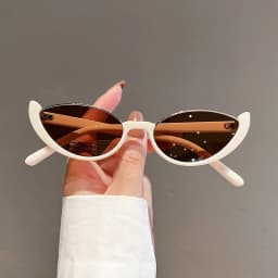 Cat Eye Sunglasses Half-frame Eyewear, New Vintage Trendy Fashion Small Frame for Women Men, UV Protection for Driving Cycling Outdoor Use
