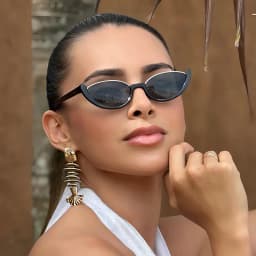 Cat Eye Sunglasses Half-frame Eyewear, New Vintage Trendy Fashion Small Frame for Women Men, UV Protection for Driving Cycling Outdoor Use
