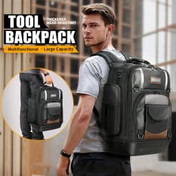 WINHNUT Tool Bag Tool Backpack Heavy Duty Tool Organizer, Molded Bottom, Removable Tool Carrier, Electricians backpack tool bag, Large electrician backpack, Tool backpack, Tool backpack for construction