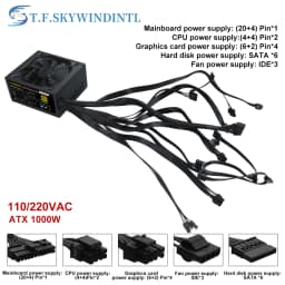 1000W ATX Gaming Power Supply 80 Plus Gold | Non-Modular | Full Voltage 110V-220V | for Desktop PC Server