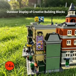 Classical Architecture Collection Building Blocks Multi-style City Building Model Including Emporium Police Station and Town Hall Detailed Street Scene Bricks Set Collectible Ornament For Hobbyists