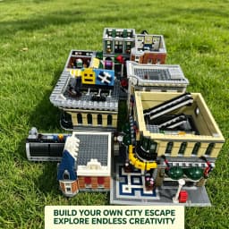 Classical Architecture Collection Building Blocks Multi-style City Building Model Including Emporium Police Station and Town Hall Detailed Street Scene Bricks Set Collectible Ornament For Hobbyists