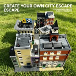 Classical Architecture Collection Building Blocks Multi-style City Building Model Including Emporium Police Station and Town Hall Detailed Street Scene Bricks Set Collectible Ornament For Hobbyists