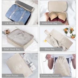 8Pcs/Set Travel Organizer Storage Bags Suitcase Packing Cubes Set Cases Portable Luggage Clothes Shoe Tidy Pouch Folding
