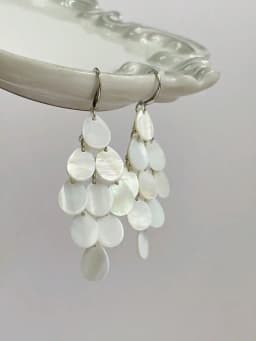1 Pair Fashion Water Drop Shell Tassel Earrings, High-End Beach Vacation Accessories