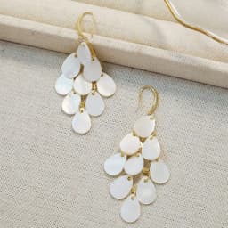 1 Pair Fashion Water Drop Shell Tassel Earrings, High-End Beach Vacation Accessories