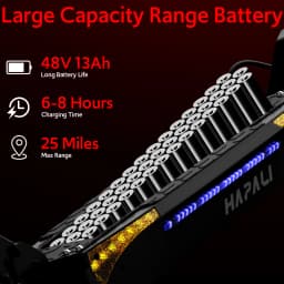 Off Road Electric Scooter for Adult, 11" All Terrain Tire Folding E-Scooter, 1200W Motor 31Mph & 25 Miles Max, 48V 13AH with Dual Suspension & Side Light