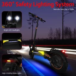 Off Road Electric Scooter for Adult, 11" All Terrain Tire Folding E-Scooter, 1200W Motor 31Mph & 25 Miles Max, 48V 13AH with Dual Suspension & Side Light