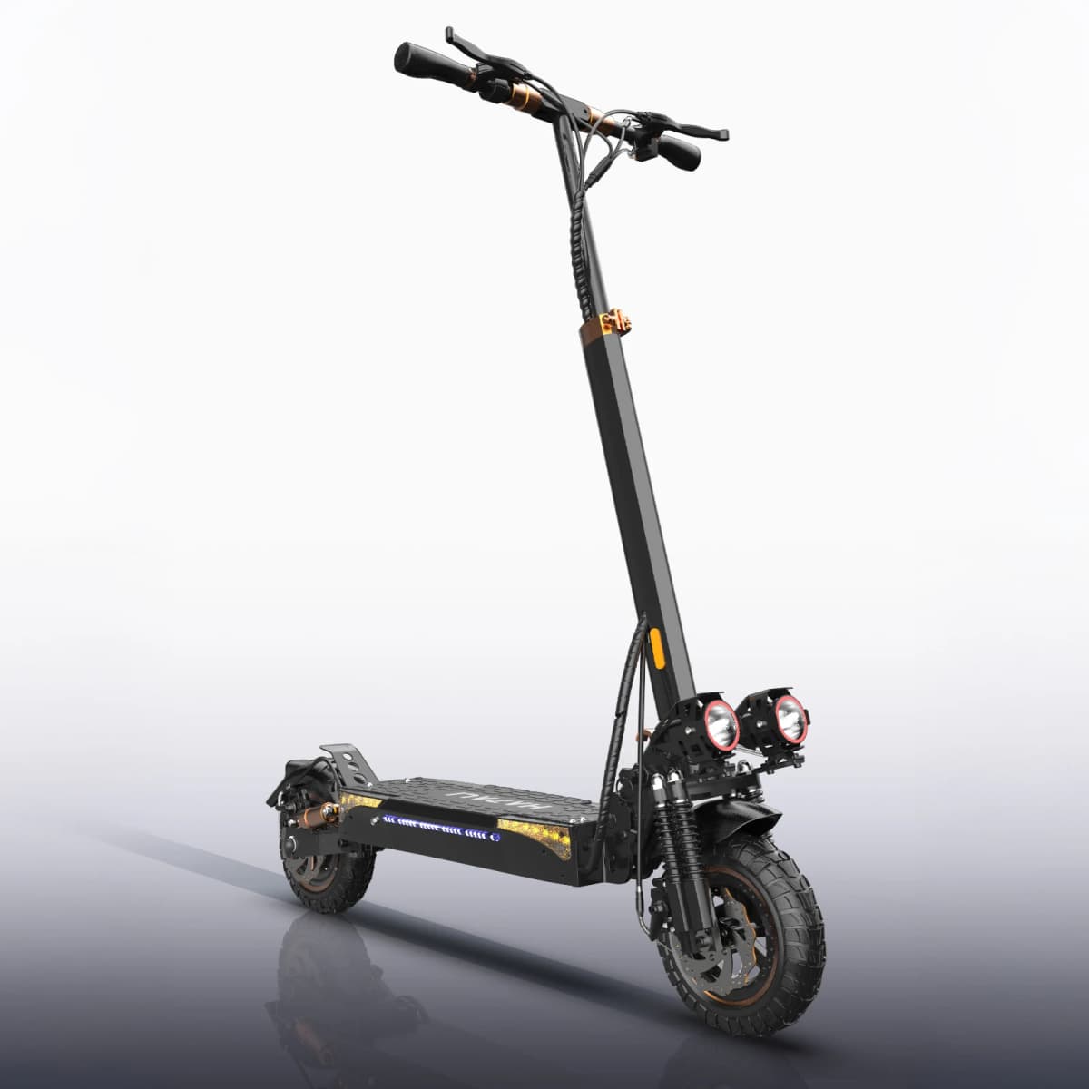 Off Road Electric Scooter for Adult, 11" All Terrain Tire Folding E-Scooter, 1200W Motor 31Mph & 25 Miles Max, 48V 13AH with Dual Suspension & Side Light