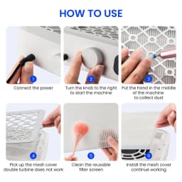 Professional Brushless Turbo Nail Dust Extractor with Double Fans Powerful Dual Fan Strong Suction Nail Vacuum Cleaner for Two Hands Manicure Salon Nail Art Use