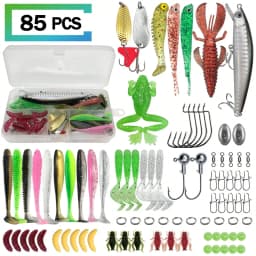 411/241/196/137/85pcs Fishing Lure Set, With A Box, Soft Baits, Spoon Baits, Hooks, Hard Baits And Other Fishing Accessories Sets, Universal For Seawater And Fresh Water
