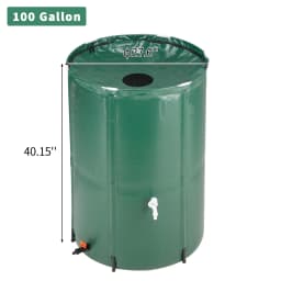 100 Gallon Collapsible Rain Barrel Water Collector, Portable Foldable Rain Water Storage Tank with Spigot for Garden Irrigation