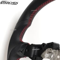 Full Leather Sport Steering Wheel for Mazda MX-5 Miata 2016 2017 2018 2019 2020 2021 2022 2023 2024 2025 2026 Flat Bottom (OEM) Steering Wheel Replacement Non-heated