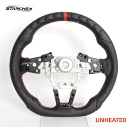 Full Leather Sport Steering Wheel for Mazda MX-5 Miata 2016 2017 2018 2019 2020 2021 2022 2023 2024 2025 2026 Flat Bottom (OEM) Steering Wheel Replacement Non-heated