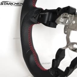 Full Leather Sport Steering Wheel for Mazda MX-5 Miata 2016 2017 2018 2019 2020 2021 2022 2023 2024 2025 2026 Flat Bottom (OEM) Steering Wheel Replacement Non-heated