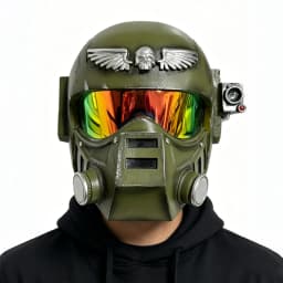 Hammer 40000 Imperial Guard Helmet Full Size Resin Wearable Mask Adult Cosplay Prop for Halloween Masquerade Sci-Fi Game Collection Stage Costume Display Decor Gift