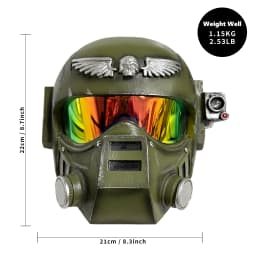 Hammer 40000 Imperial Guard Helmet Full Size Resin Wearable Mask Adult Cosplay Prop for Halloween Masquerade Sci-Fi Game Collection Stage Costume Display Decor Gift
