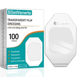 100 Packs Transparent Film Dressing 2.37" x 2.75" Waterproof Bandages for Swimming Showering Post Surgical Shower Tattoo Aftercare Bandage Adhesive Patches