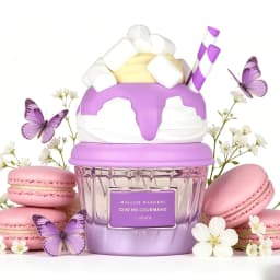 Yara Lattafa Mallow Madness Give Me Gourmand Eau De Parfum Long Lasting Sweet Fluffy Marshmallow Vanilla Dessert Fragrance Women Perfume Cute 3D Marshmallow Cream Cup Bottle Purple Pastel Gourmand Scent Birthday Holiday Gift for Ladies