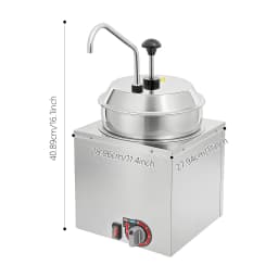 Commercial Cheese Warmer 1.85 Gal, Stainless Steel Cheese Dispenser with Pump & 6 Temp Settings for Food Truck Restaurant