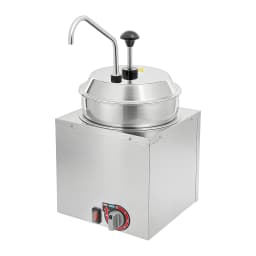 Commercial Cheese Warmer 1.85 Gal, Stainless Steel Cheese Dispenser with Pump & 6 Temp Settings for Food Truck Restaurant