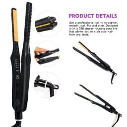 Mini Teddy Wave Hair Straightener Thin Pencil Flat Iron Titanium Professional Salon Hair Curler for Short Hair