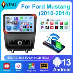 IYING Android 13 Car Stereo for 2010-2014 Ford Mustang 10 Inch Touchscreen with Wireless CarPlay Android AutoGPS/WiFi/Bluetooth/Mirror Link/Backup Camera