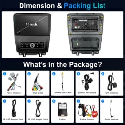 IYING Android 13 Car Stereo for 2010-2014 Ford Mustang 10 Inch Touchscreen with Wireless CarPlay Android AutoGPS/WiFi/Bluetooth/Mirror Link/Backup Camera