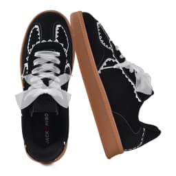 Women's Ribbon Lace-Up Fashion Sneakers Arch Support Gum Sole Tennis Walking Shoes with Memory Foam