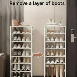 Simple Multi-Tier Shoe Rack for Home Entryways; Modern Freestanding Shoe Cabinet; Dust-Proof Foyer Storage Unit; Floor-Standing Bedroom Rack; Indoor Shoe Storage Solution; High-Capacity, Space-Saving Design.