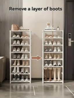 Simple Multi-Tier Shoe Rack for Home Entryways; Modern Freestanding Shoe Cabinet; Dust-Proof Foyer Storage Unit; Floor-Standing Bedroom Rack; Indoor Shoe Storage Solution; High-Capacity, Space-Saving Design.