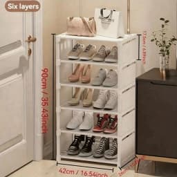 Simple Multi-Tier Shoe Rack for Home Entryways; Modern Freestanding Shoe Cabinet; Dust-Proof Foyer Storage Unit; Floor-Standing Bedroom Rack; Indoor Shoe Storage Solution; High-Capacity, Space-Saving Design.