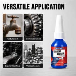 LOOLIFL Medium Strength Blue Thread Locker 10ml Anti Vibration Screw Locking Adhesive Anti Rust Sealant for 1/4"-3/4" Metal Bolt Nut Bike Machinery Thread Repair Glue