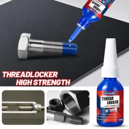 LOOLIFL Medium Strength Blue Thread Locker 10ml Anti Vibration Screw Locking Adhesive Anti Rust Sealant for 1/4"-3/4" Metal Bolt Nut Bike Machinery Thread Repair Glue