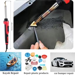100W Plastic Welder, 2 in 1 solder iron Kit Plastic Repair Welder Kit 1000PCS Hot Stapler Soldering Gun with 100PCS Plastic Welding Rods Car Bumper Repair Kit for Most Plastic Repair