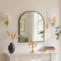 JHK Arched Gold Large Size Bathroom Mirror Bathroom Mirrors for Over Sink Modern Wall Mirrors Arch Decorative for Entryway Bedroom Vanity Horizontal or Vertical Hanging
