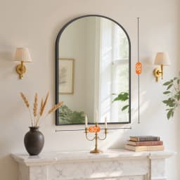 JHK Arched Gold Large Size Bathroom Mirror Bathroom Mirrors for Over Sink Modern Wall Mirrors Arch Decorative for Entryway Bedroom Vanity Horizontal or Vertical Hanging