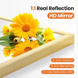 JHK Arched Gold Large Size Bathroom Mirror Bathroom Mirrors for Over Sink Modern Wall Mirrors Arch Decorative for Entryway Bedroom Vanity Horizontal or Vertical Hanging