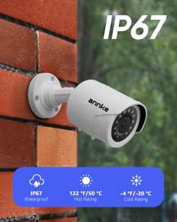 ANNKE 1080P 4-in-1 HD Security Camera, 2MP AHD/TVI/CVI/CVBS Bullet Camera, 66ft Smart IR Night Vision, 3.6mm Lens 80° View, Digital WDR, 3D DNR, IP66, Indoor/Outdoor