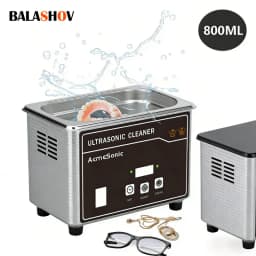 US 110V Portable Ultrasonic Cleaner, Stainless Steel Sonic Cleaning Machine for Jewelry, Eyeglasses, Dentures, Watches & Small Parts