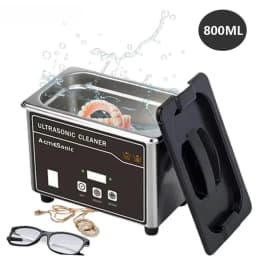 US 110V Portable Ultrasonic Cleaner, Stainless Steel Sonic Cleaning Machine for Jewelry, Eyeglasses, Dentures, Watches & Small Parts