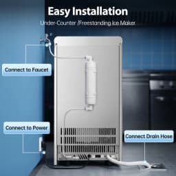 Zomagas 130 lb Commercial Ice Maker, Self-Cleaning, Stainless Steel