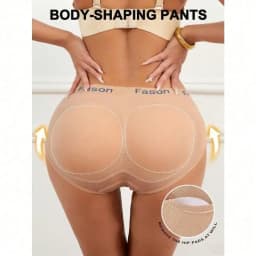 Women Fake Butt Shaping Pants,Triangle Lifting Shapewear Panty With Removable Sponge Pad,Solid Enhancer Control Panties