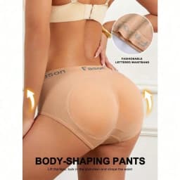 Women Fake Butt Shaping Pants,Triangle Lifting Shapewear Panty With Removable Sponge Pad,Solid Enhancer Control Panties
