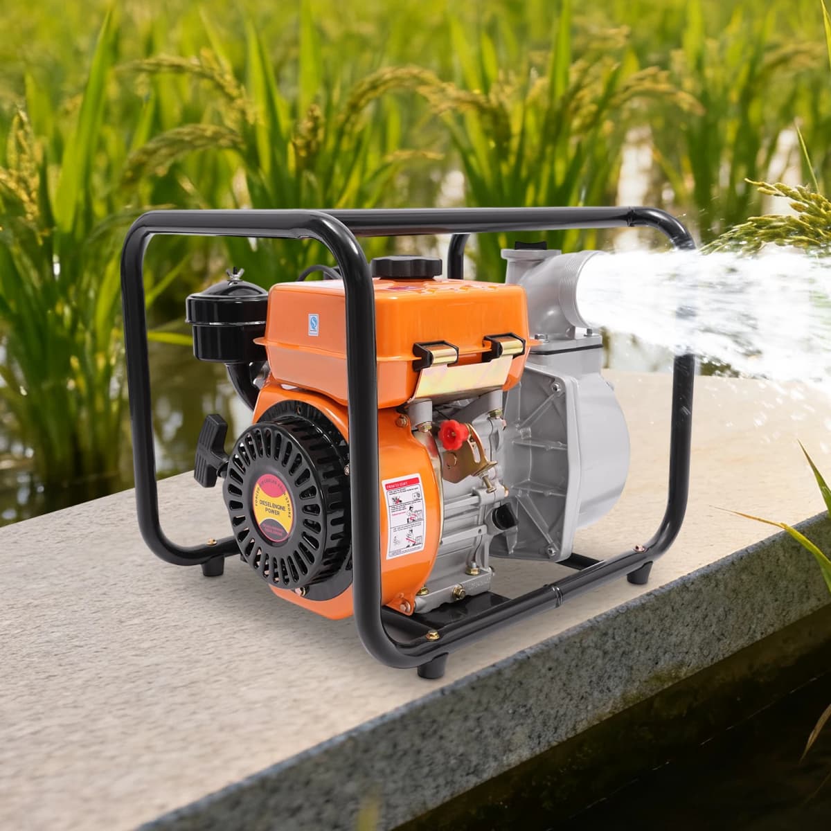 4-Strok Water Pump Diesel Water Transfer Pump with 4L Fuel Tank Diesel Water Pump Water Lifting & Drainage Equipment for Farm Garden Irrigation4-Strok Water Pump Diesel Water Transfer Pump with 4L Fuel Tank Diesel Water Pump Water Lifting & Drainage Equip