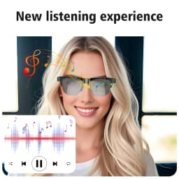 2025 new smart glasses, music playback, voice assistant, wireless calls, unisex, blue light blocking glasses