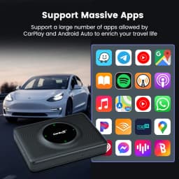 CarlinKit Wireless CarPlay Android Auto For Tesla Model 3 Model X Y Model S Auto Connect Siri Voice Assistant Spotify Waze 5G BT