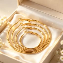 6 Pairs 316L Stainless Steel Hoop Earrings Set 30/40/50mm Gold Silver Lever Back Hoops Waterproof Hypoallergenic Fade Resistant Women Daily Jewelry