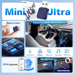 CarlinKit 5.0 Mini Ultra / Pro Wireless CarPlay & Android Auto Adapter For OEM Cars Upgrade WiFi BLE Wireless Auto-connect Phone