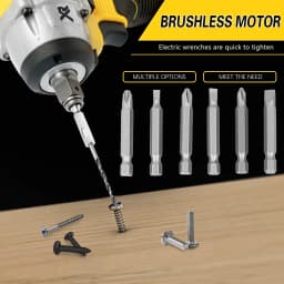 1/2 Inch Electric Wrench Cordless Impact Driver 20V Powerful Brushless 280 ft-lbs (380N.m) with 3.0Ah Battery and Charger